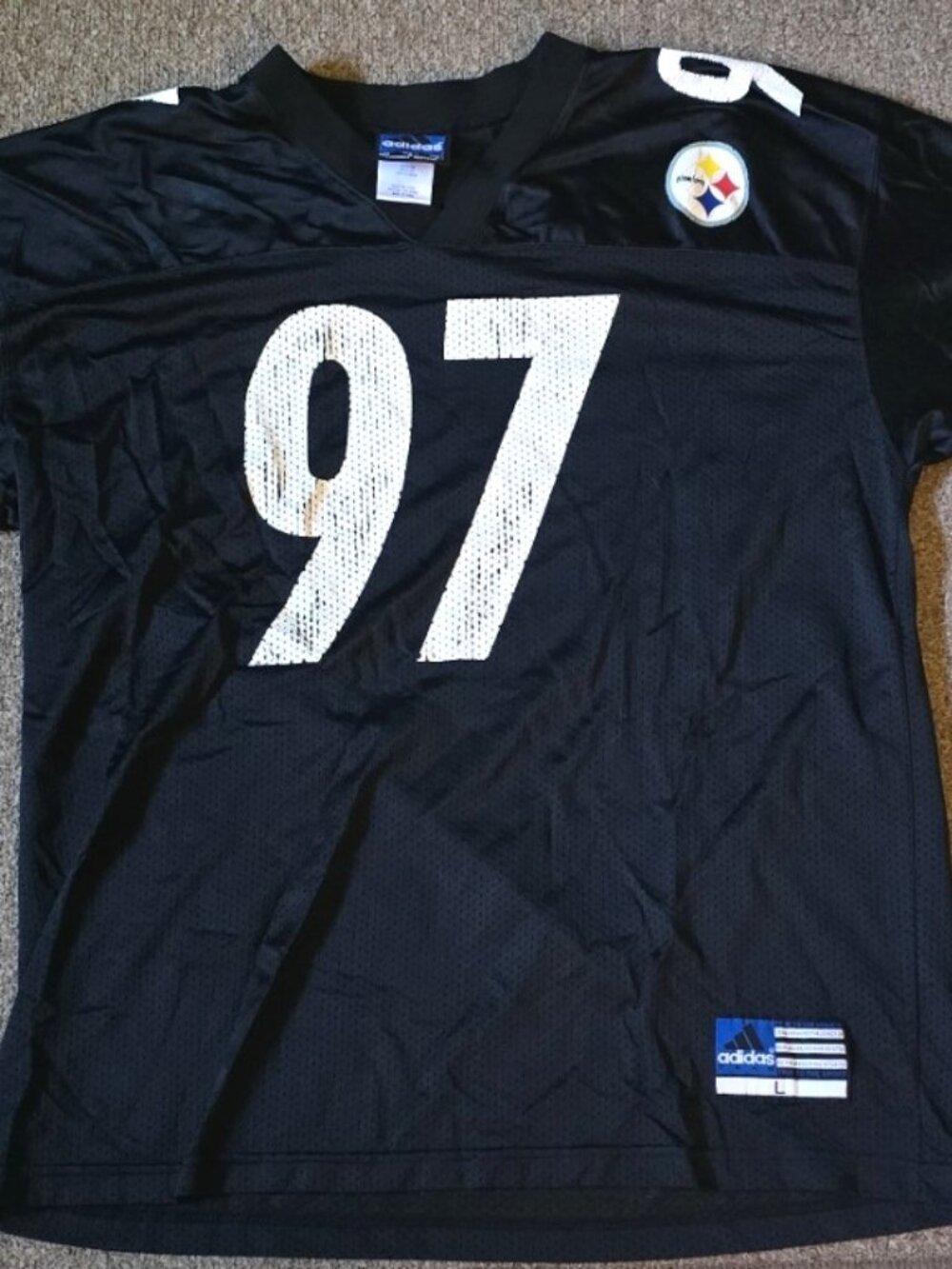 Vintage Pittsburgh Steelers Kendrell Bell #97 Adidas Large Adult Jersey